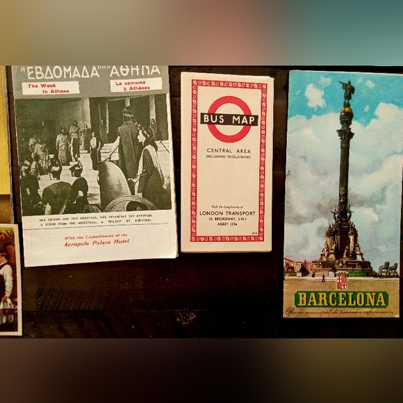Vintage 1950's Travel Brochures Maps Theatre Postcard Paris London Lisbon Madrid - Picture 4 of 8